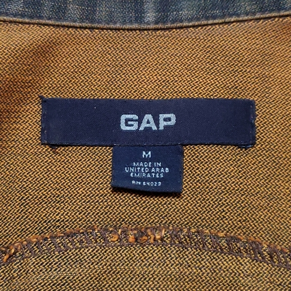 Gap Demin Jacket Blue Black w/ Orange Highl Size M - Picture 3 of 17